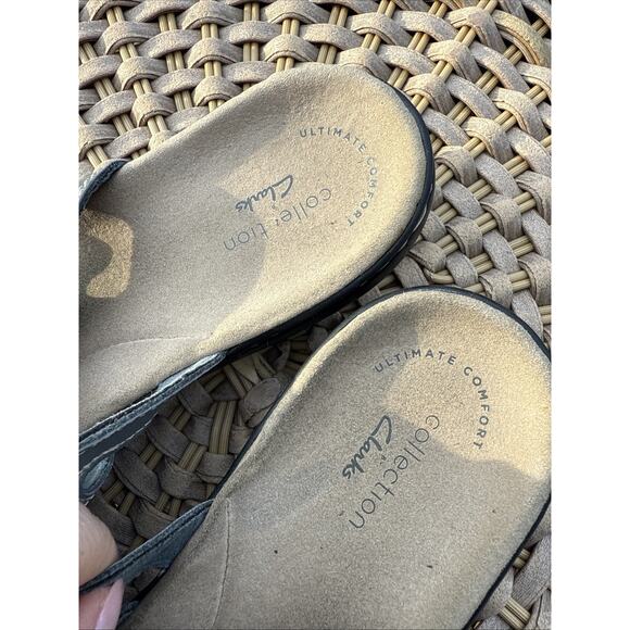 Clarks Women’s Leisa Cacti Sandal US 8 EU 39 Brown Leather Slide Adjustable Shoe - Picture 12 of 15